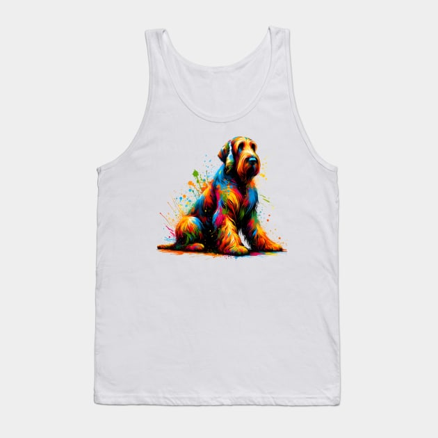 Spinone Italiano Captured in Vivid Splash Paint Style Tank Top by ArtRUs